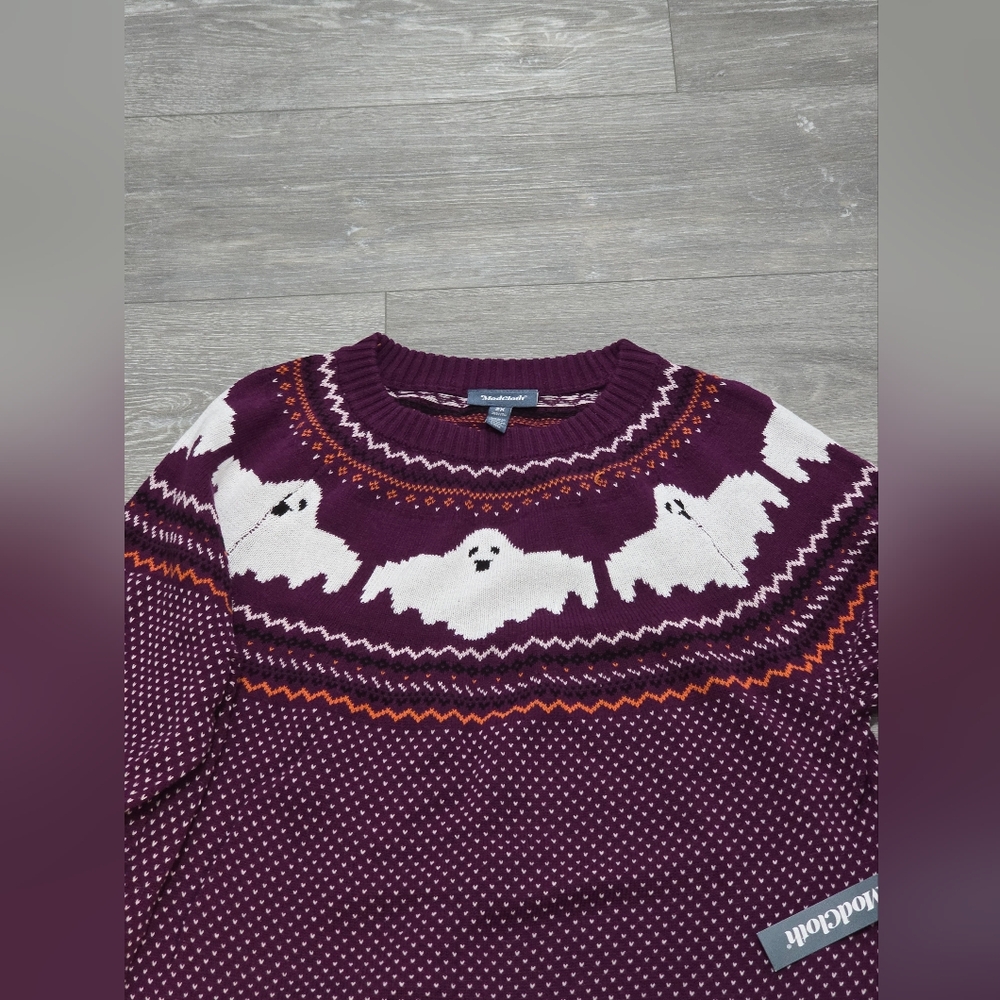 ModCloth Halloween fair isle ghost Sweater